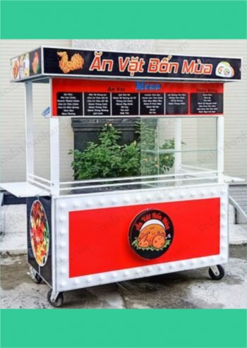 Tủ bán trà sữa, ăn vặt 1m6