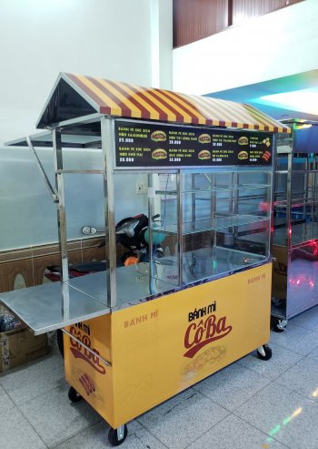 Xe bán bánh mì + Hộp đèn Menu