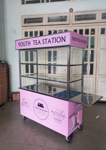 Xe trà sữa 1m4 mái bằng